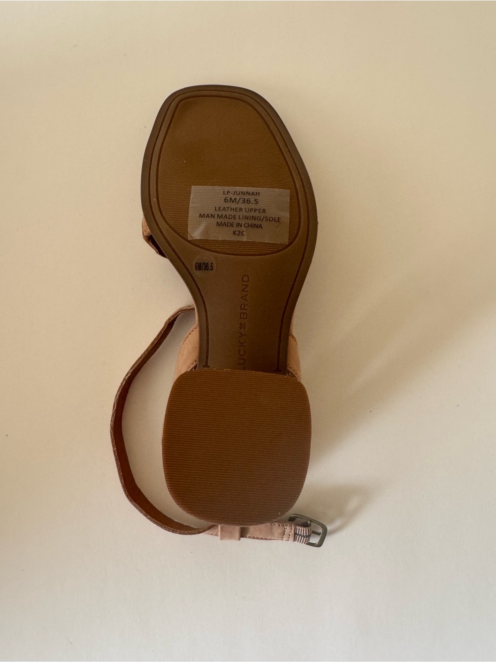 Lucky Brand Tan Suede Strappy Block Heel Sandals - Picture 7 of 10